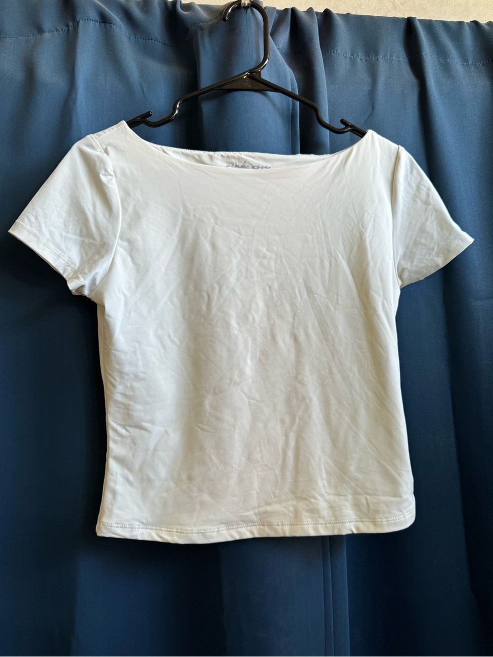 Pink Rose White Short Sleeve Scoop Neck Tee